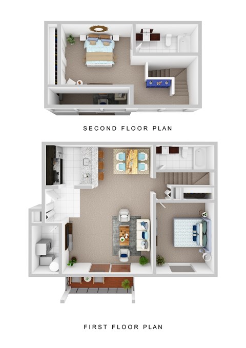 Floor plan for 2 beds, 2 baths, 1160 sqft